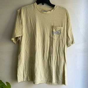 FADED Yellow Margaritaville Bait & Tackle Fish Shirt with Pocket